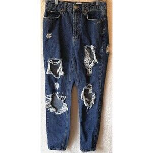 Urban Outfitters Distressed High Rise BDG‎ Mom Jeans Womens 26 Blue Denim